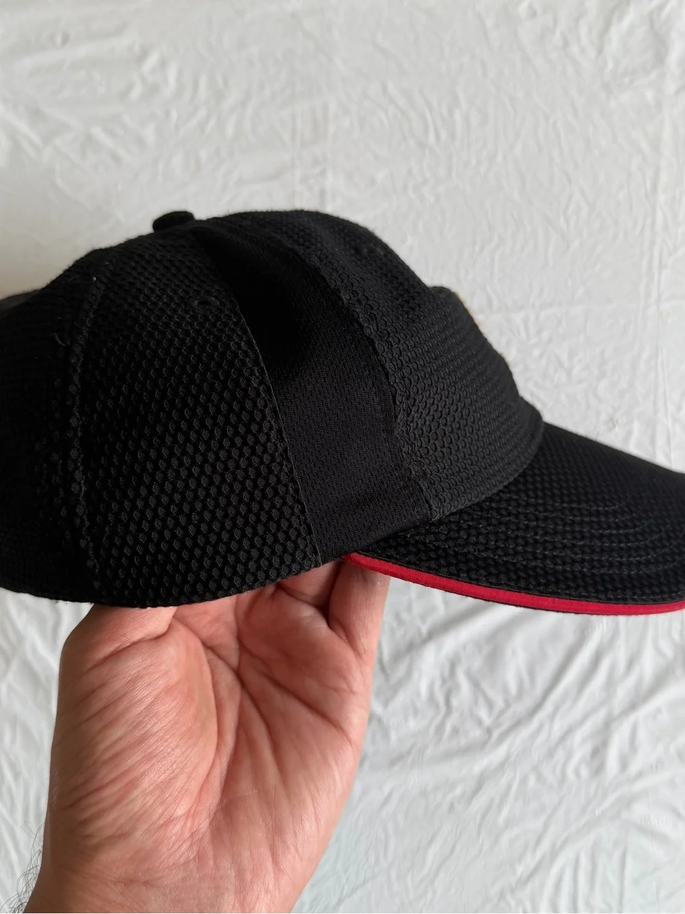 OVO Black Baseball Cap with Gold Owl Patch and Red Trim
